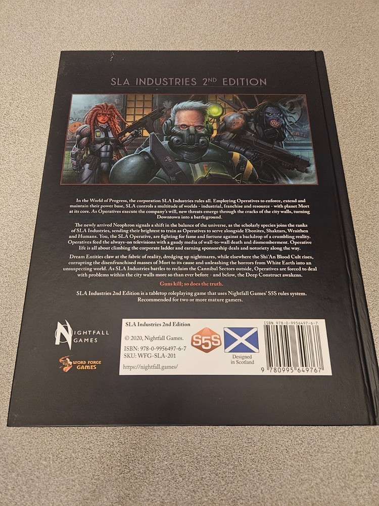 SLA Industries RPG Core Rulebook (Nightfall Games) New!
