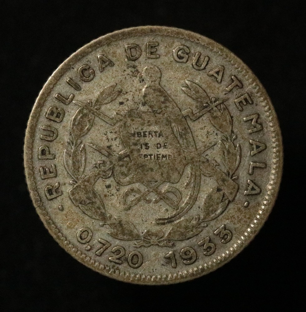 Guatemala 1933 10 Centavos - Silver