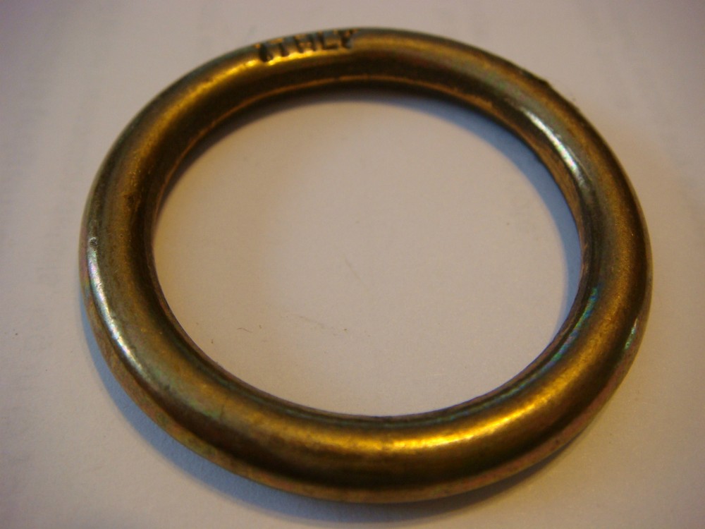 3/16" Solid Brass RING 1 3/4" Outside D Made ITALY NOS 1 1/4" Inside