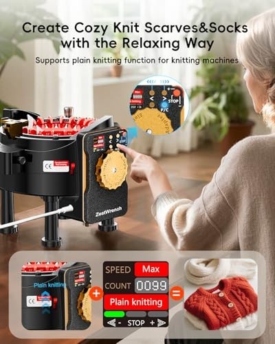 Electric Knitting Machine Adapter for Addi Express - LCD Panel, Row Counter, Dua