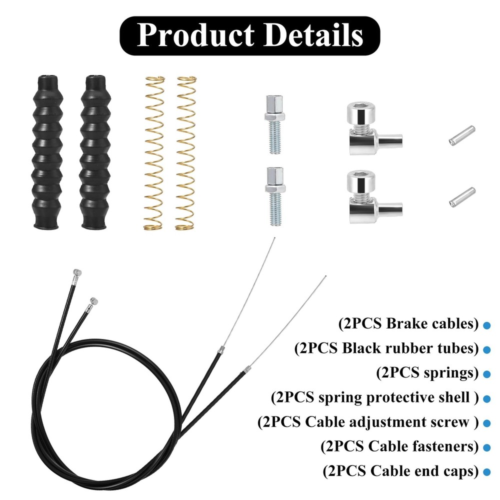 2 Pack Rollator Brake Cable Replacement, 41" for Folding Black