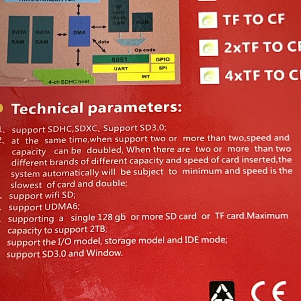 Extreme CF Adapter Type 1 Micro SD XC support SDHC SDXC SD3.0 - New in Package