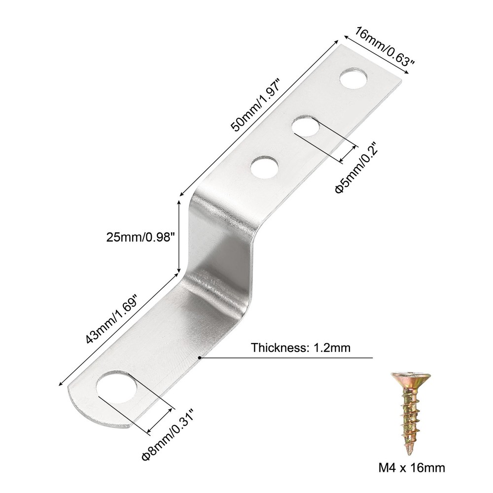 10pcs Z Shaped Corner Bracket, 1 Inch Frame Bracket, Silver
