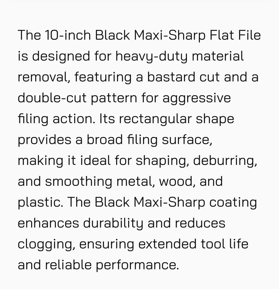 Simonds 10” Flat Bastard File Maxi-Sharp Double Cut Rectangle 78234100 New (2)