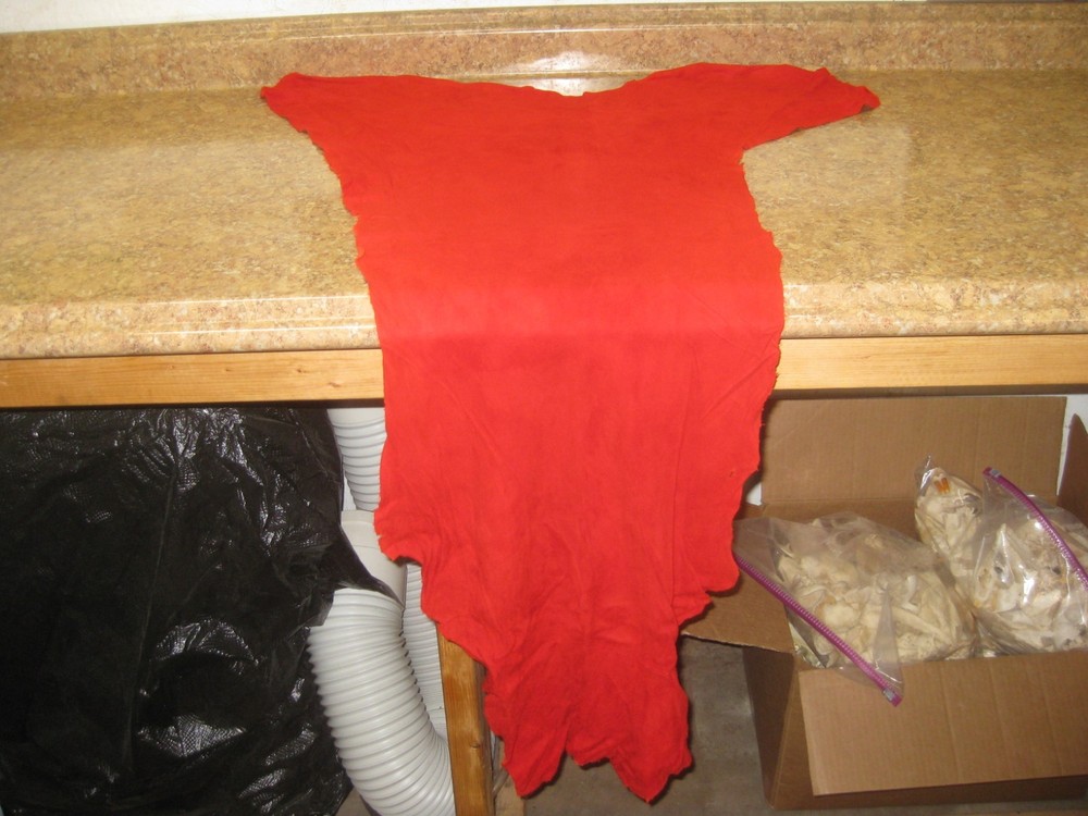 Red Suede Deer Leather #0006709 Row HH