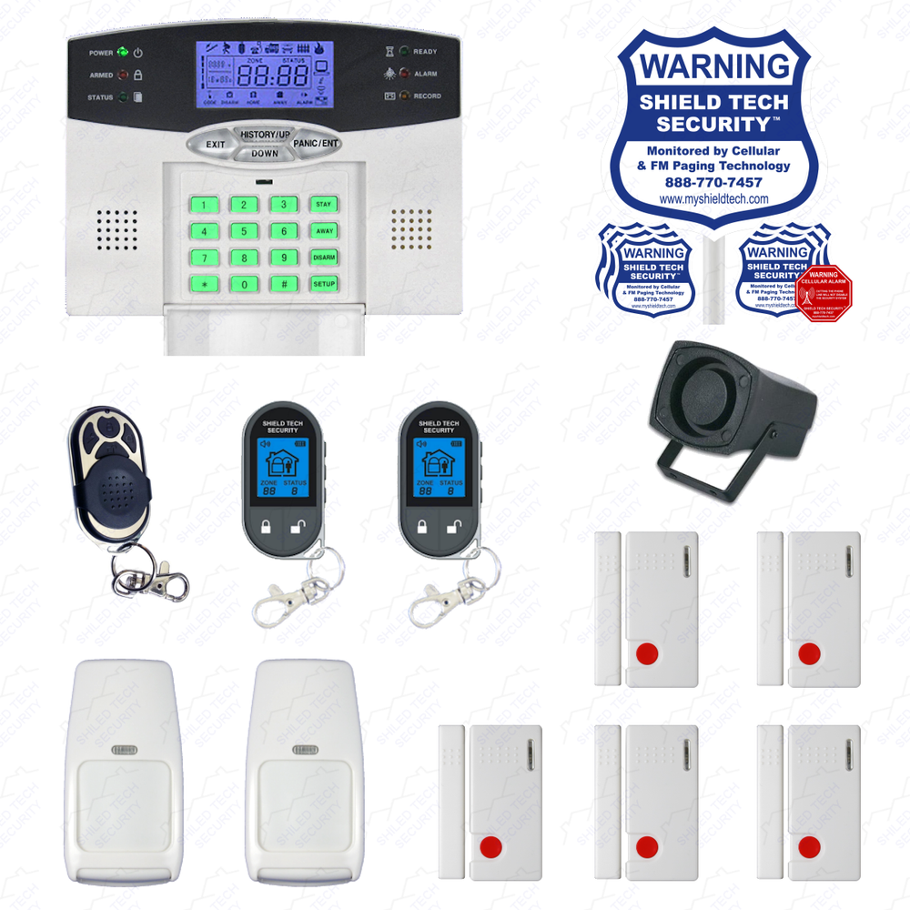 Wireless House Alarm Kit Security System Voice Prompt Backlit Screen US Plug GP