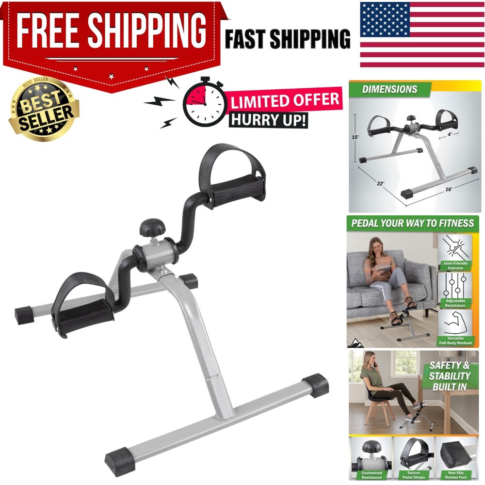 Mini Under Desk Exercise Bike Pedal Exerciser: Adjustable, Foldable & Compact