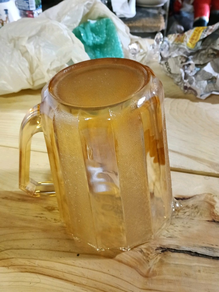 Depression Glass Dewdrop Iridescent Pitcher with Handle