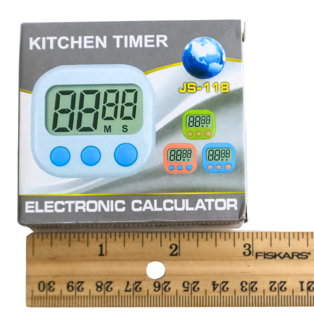 JS-118 Digital Kitchen Timer – Magnetic Countdown Clock with Loud Alarm – Black