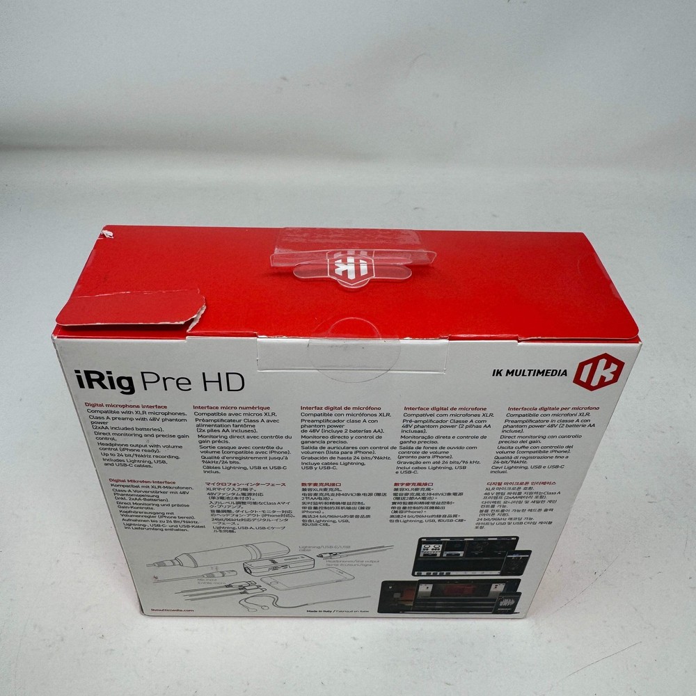 New IK Multimedia iRig Pre HD Digital XLR Mic Interface