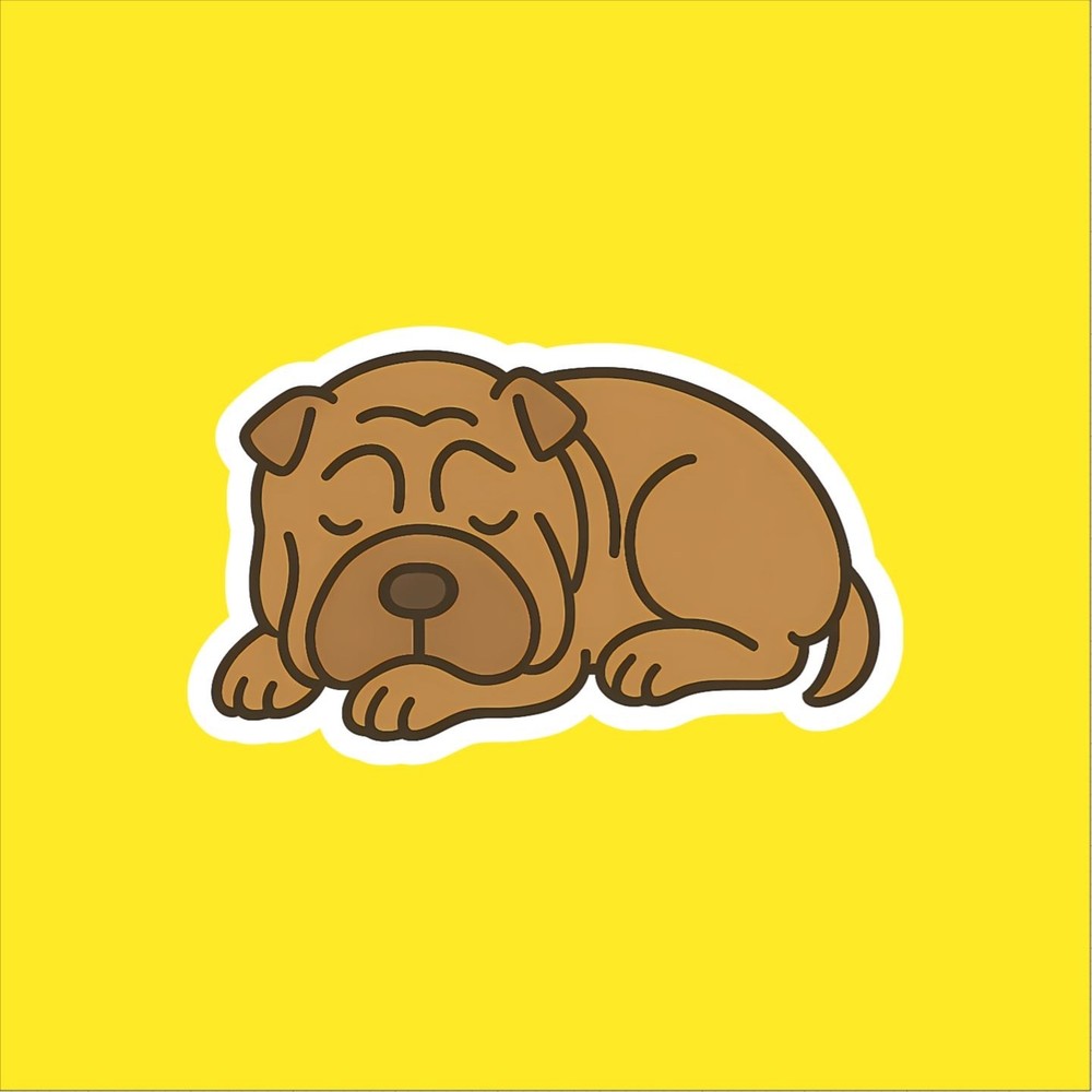 Shar Pei Sleeping Sticker