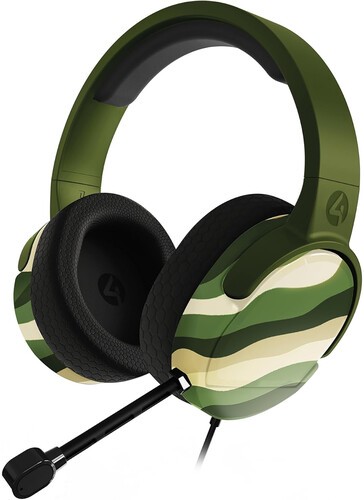PC Accessory: Wired Headset - 4Gamers C6-100 WAVE - Forest Camo: Compatible with