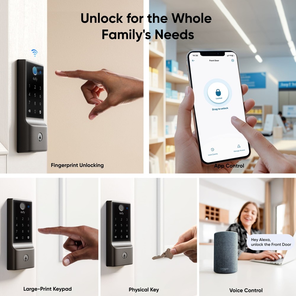 eufy Security - Smart Lock E31 WiFi Replacement Deadbolt Unlock with eufy App...