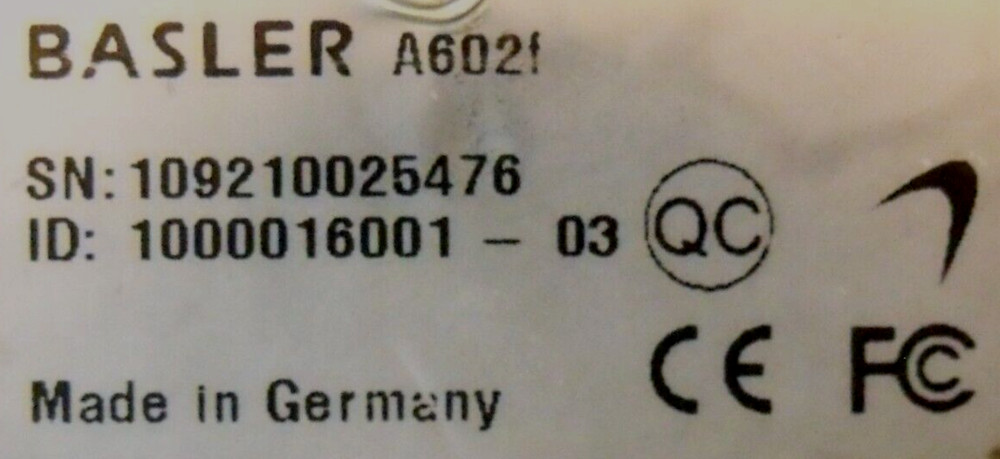 Basler A602f CMOS Area Scan Camera: Monochromatic, 1/2” Sensor