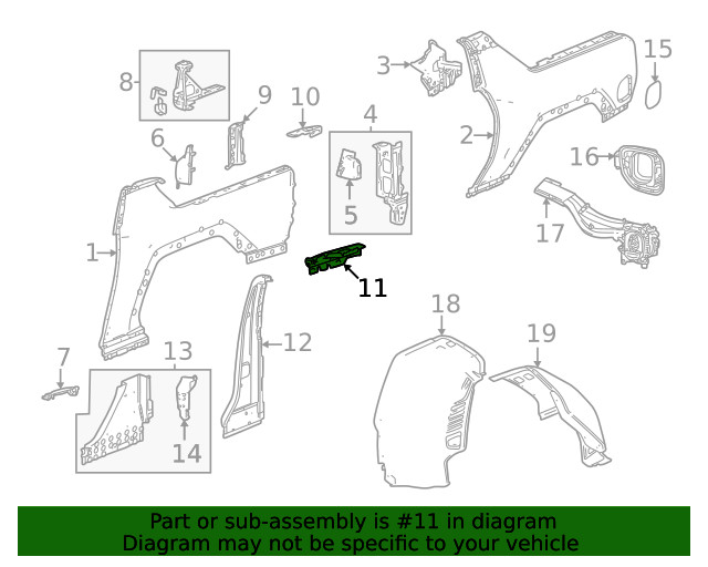 Genuine GM Extension Panel Filler Panel 85144151