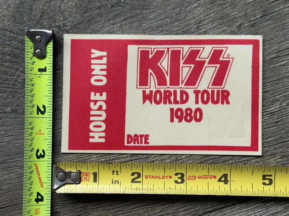 KISS Pass Unmasked Concert Tour 1980 House Red Satin Gene Vintage Kiss Aucoin B