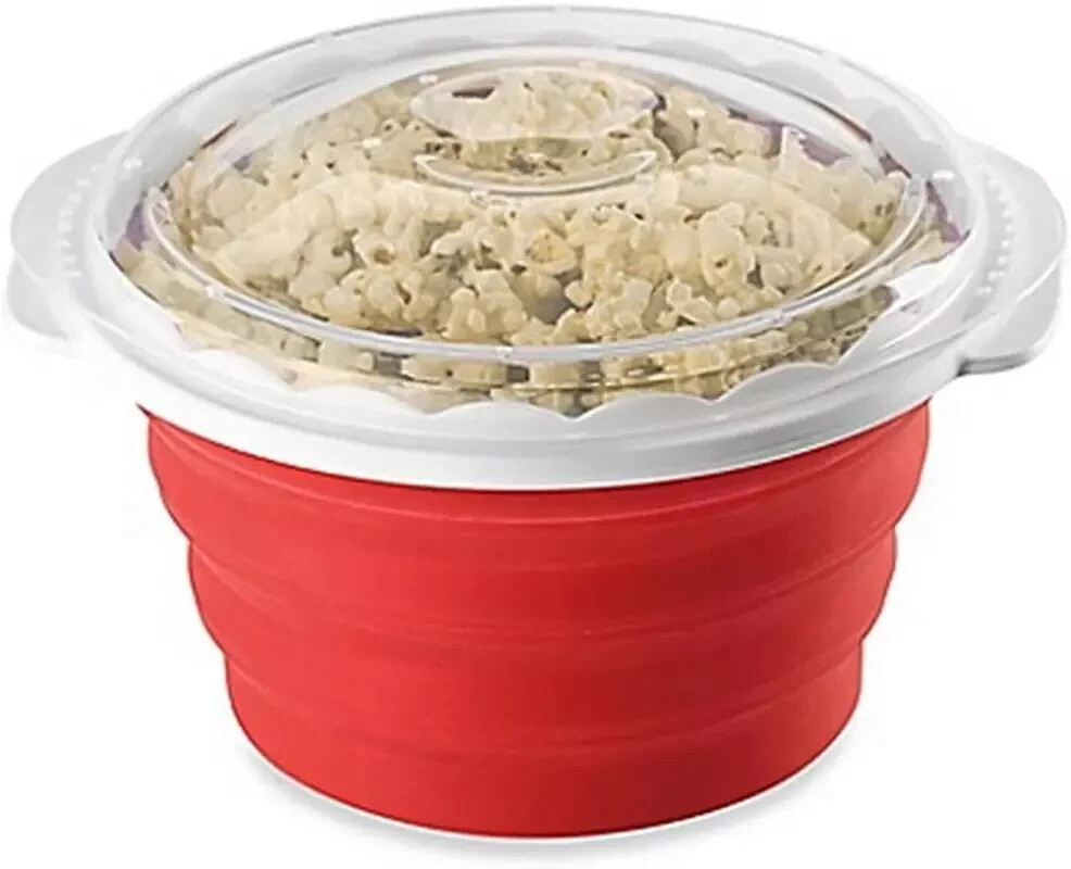 Cuisinart Collapsible Microwave Popcorn Maker Red 10 Cup Capacity NIB