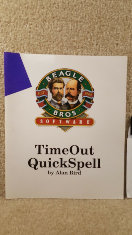 1987 Beagle Bros Micro Software Apple Timeout Quickspell IIe IIc IIgs Disk Guide