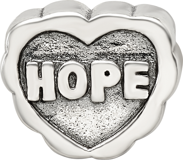 Silver Reflections Hope Heart Bead QRS1934