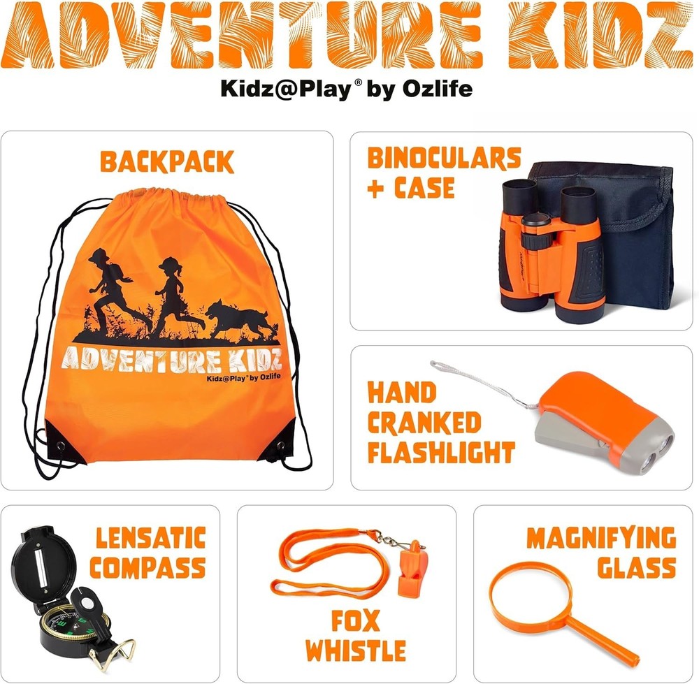 Kids Adventure Exploration Set: Binoculars, Flashlight & STEM Learning Fun