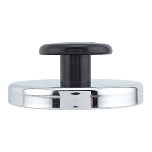 Master Magnetics Ceramic Round Base Magnet with Knob Pack - Heavy-Duty Silver