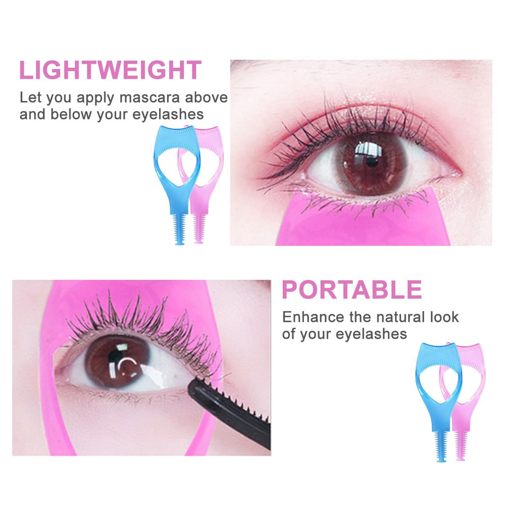 2PCS 3 in 1 Mascara Tool Plastic Makeup Eyelash Shield Applicator Guide with Eye