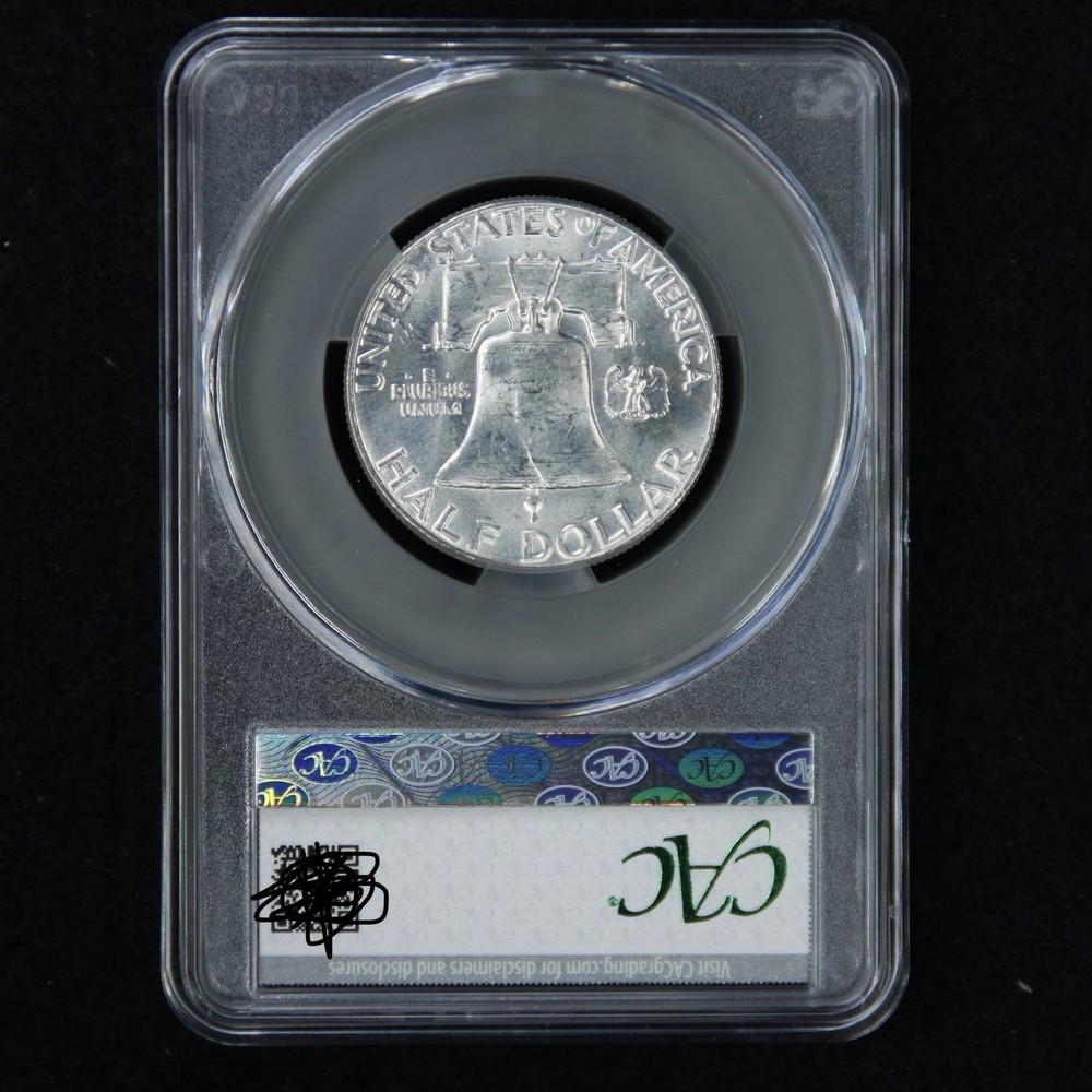 1963 Franklin Silver Half Dollar CACG CAC Grading MS63 Uncirculated 50C