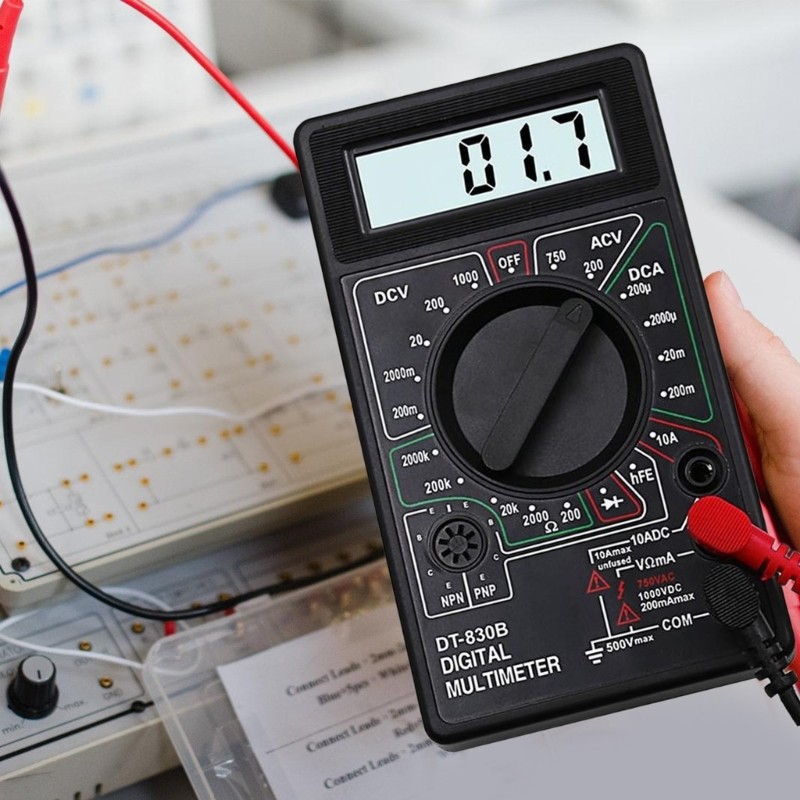 Lightweight Digital Multimeter Clear LCD Display for DIY Projects & Field Work