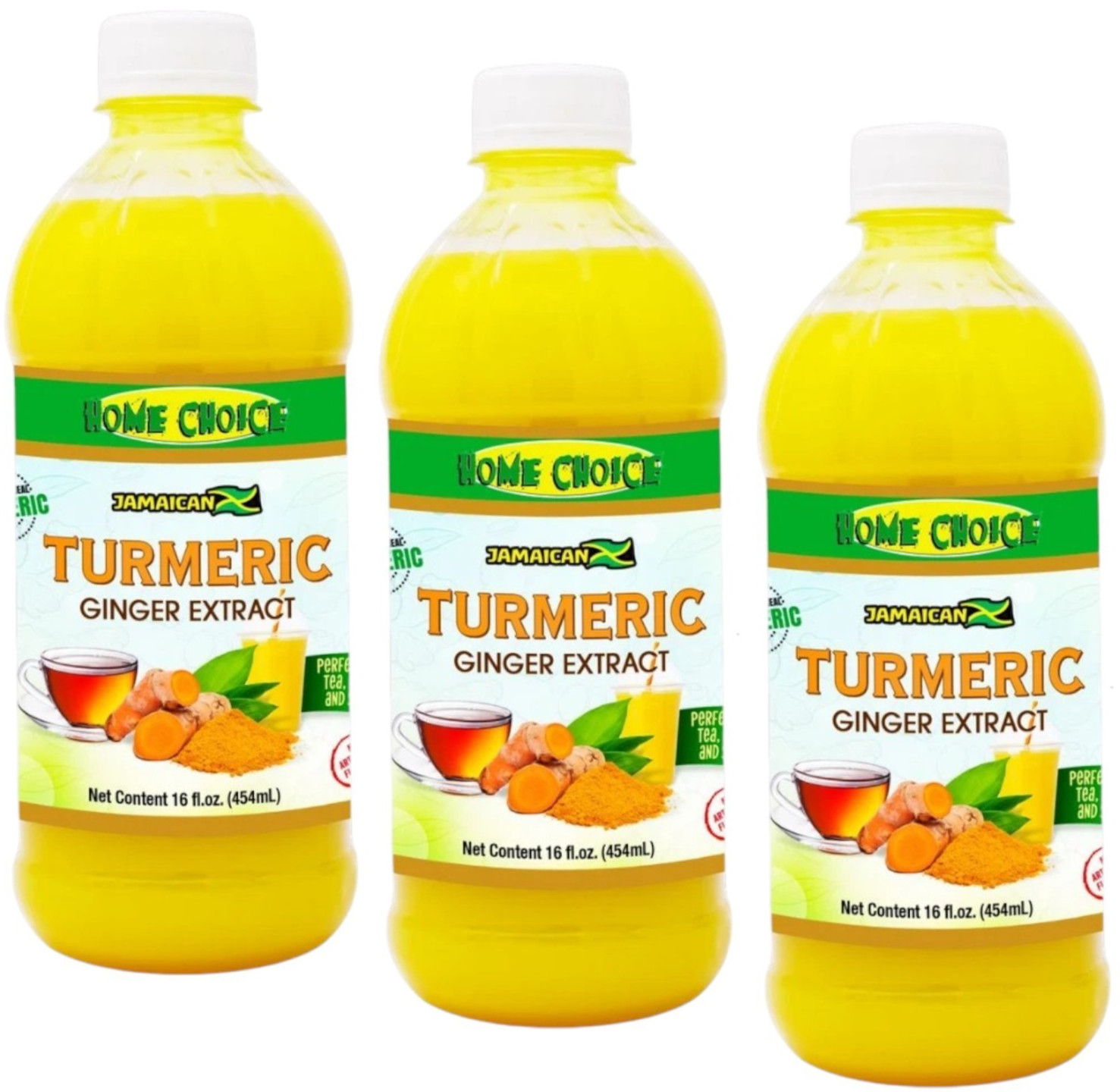 Home Choice Jamaican Turmeric Ginger Extract Made with Real Turmeric  16oz - 3pk