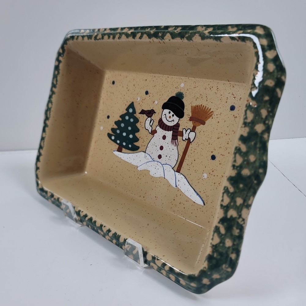 ABC Distributing Large Rectangular Baker ~ Country Snowman ~ 13 3/4" Casserole