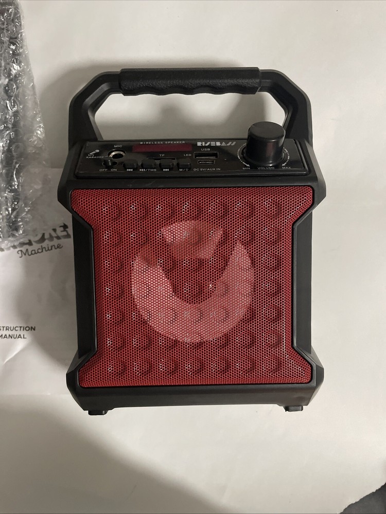 Portable Bluetooth Speaker Karaoke Machine System +Microphone Party Light /Strap