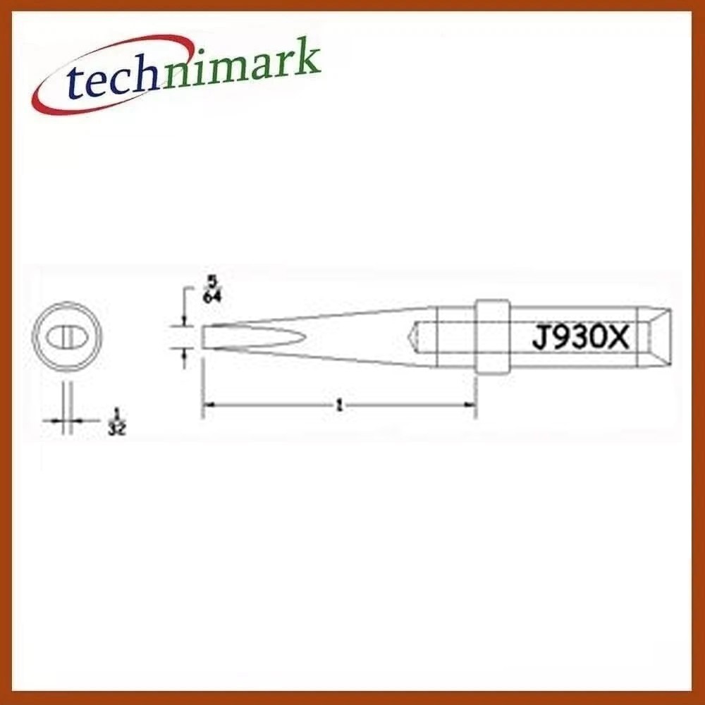 Hexacon J930X Semi Chisel Soldering Tip, 5/64"