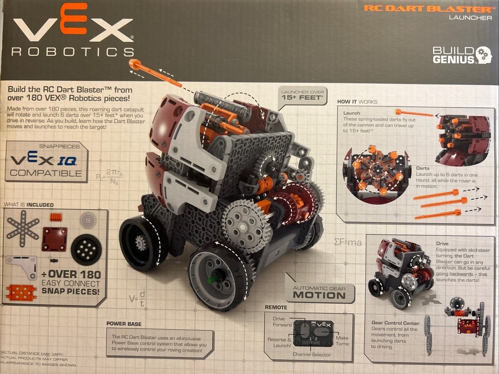 NEW! Robotics RC Dart Blaster Launcher Remote Control Robot Stem Starter!