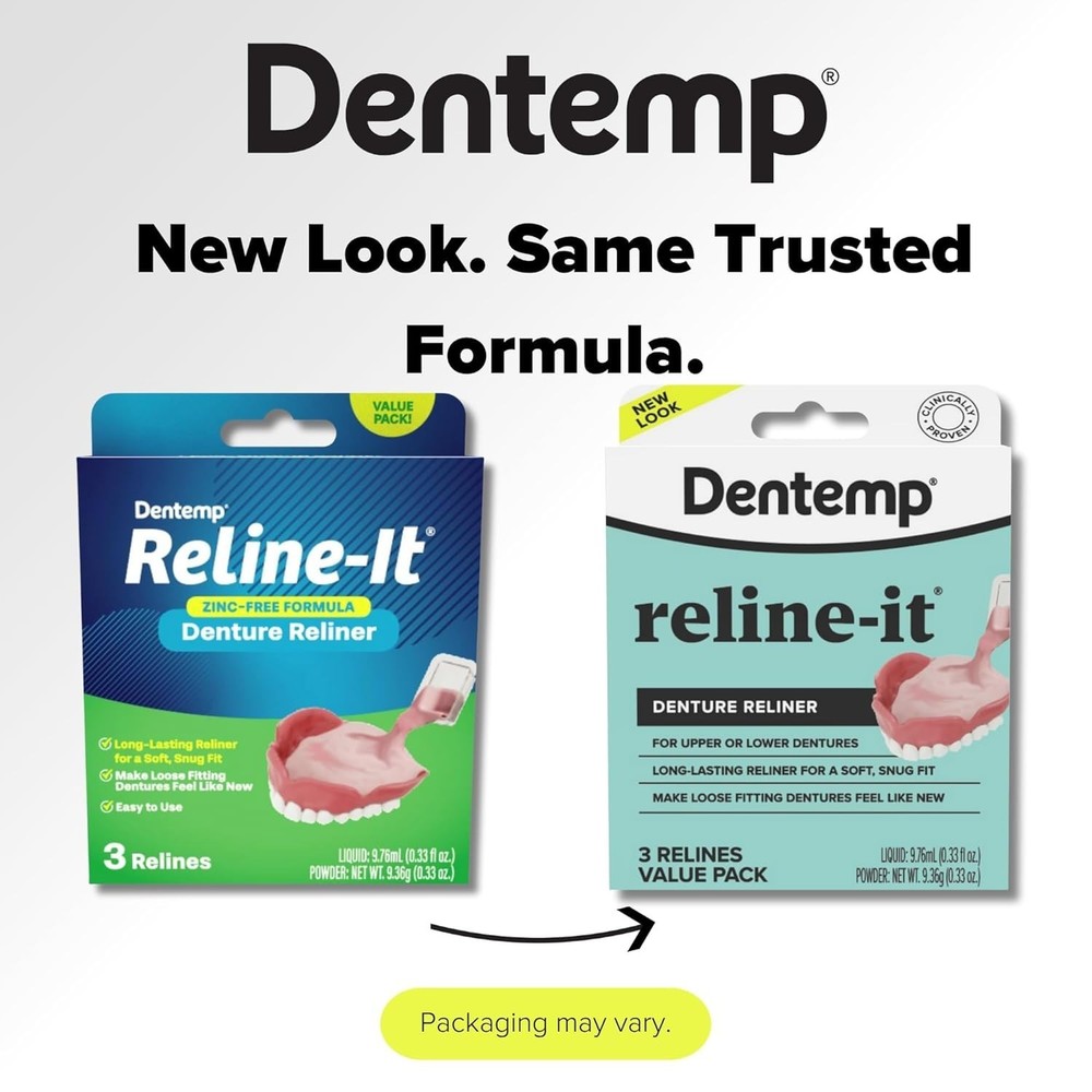 Silicone Denture Reline Kit - Soft Reline Set for Secure Upper/Lower