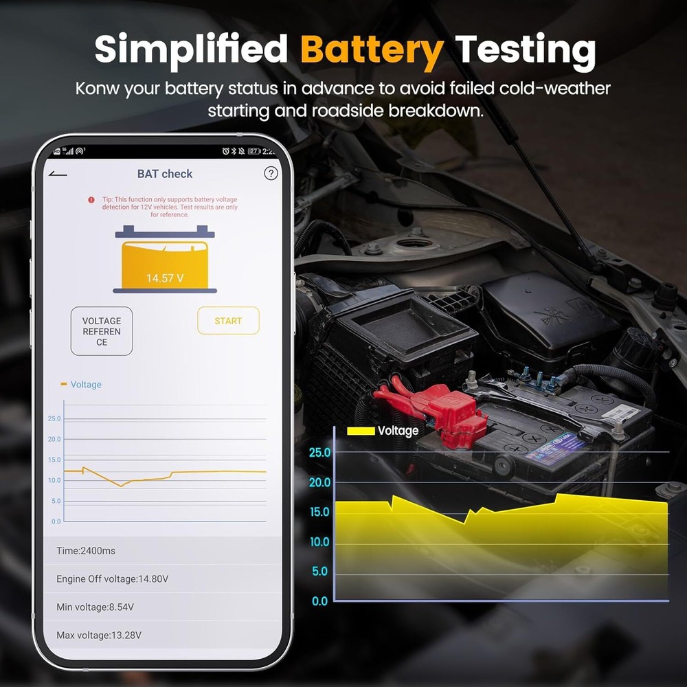 ANCEL AD310 BT OBD2 Scanner Bluetooth Code Reader Engine Check for iOS & Android