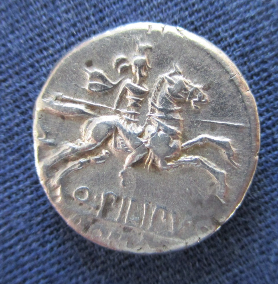 Roman Republic Coin Silver AR Denarius Q. Philippus 129 BC