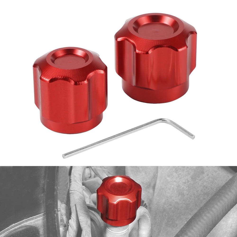 BEVINSEE Aluminum Air Conditioning A/C Valve Cap For BMW E46 E36 E60 E90 E91 E92