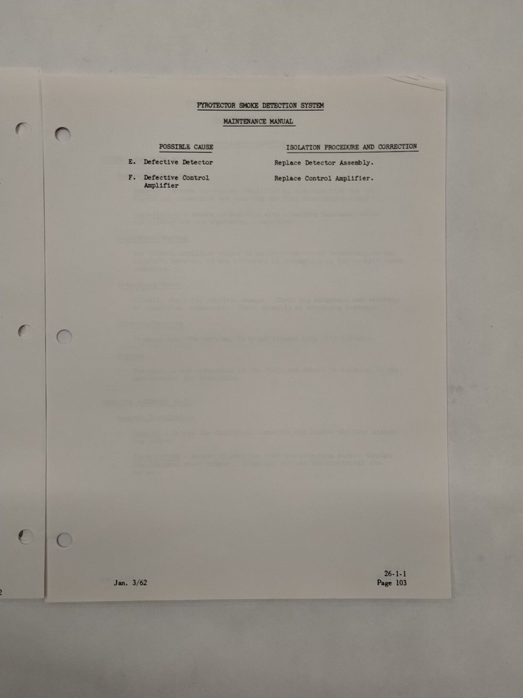 Pyrotector Incorporated Smoke Detection System Maintenance Manual-Original