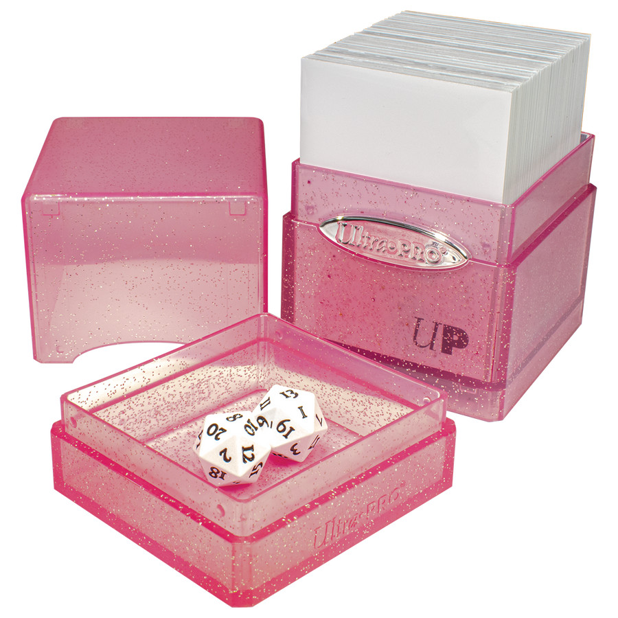 1 Ultra PRO Glitter Pink Satin Tower Deck Box