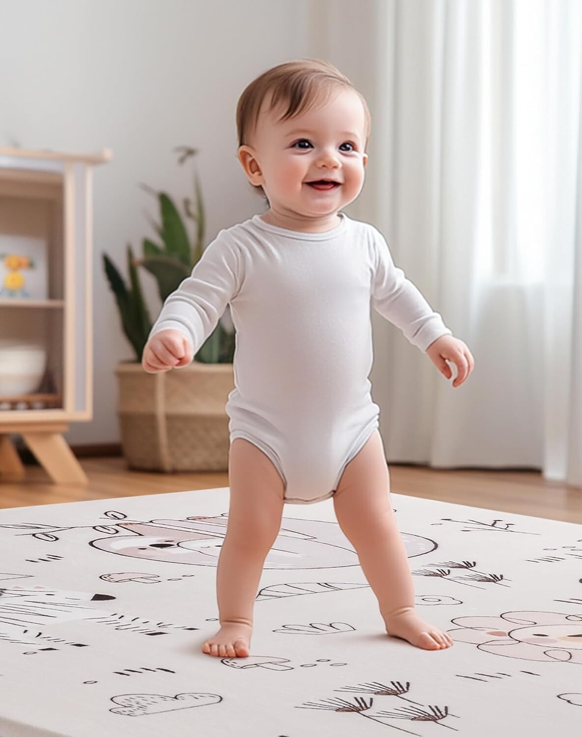 Robud Baby Play Mat 50"X50" Non Slip Large Playpen Mat Thick Crawling Mat Pad