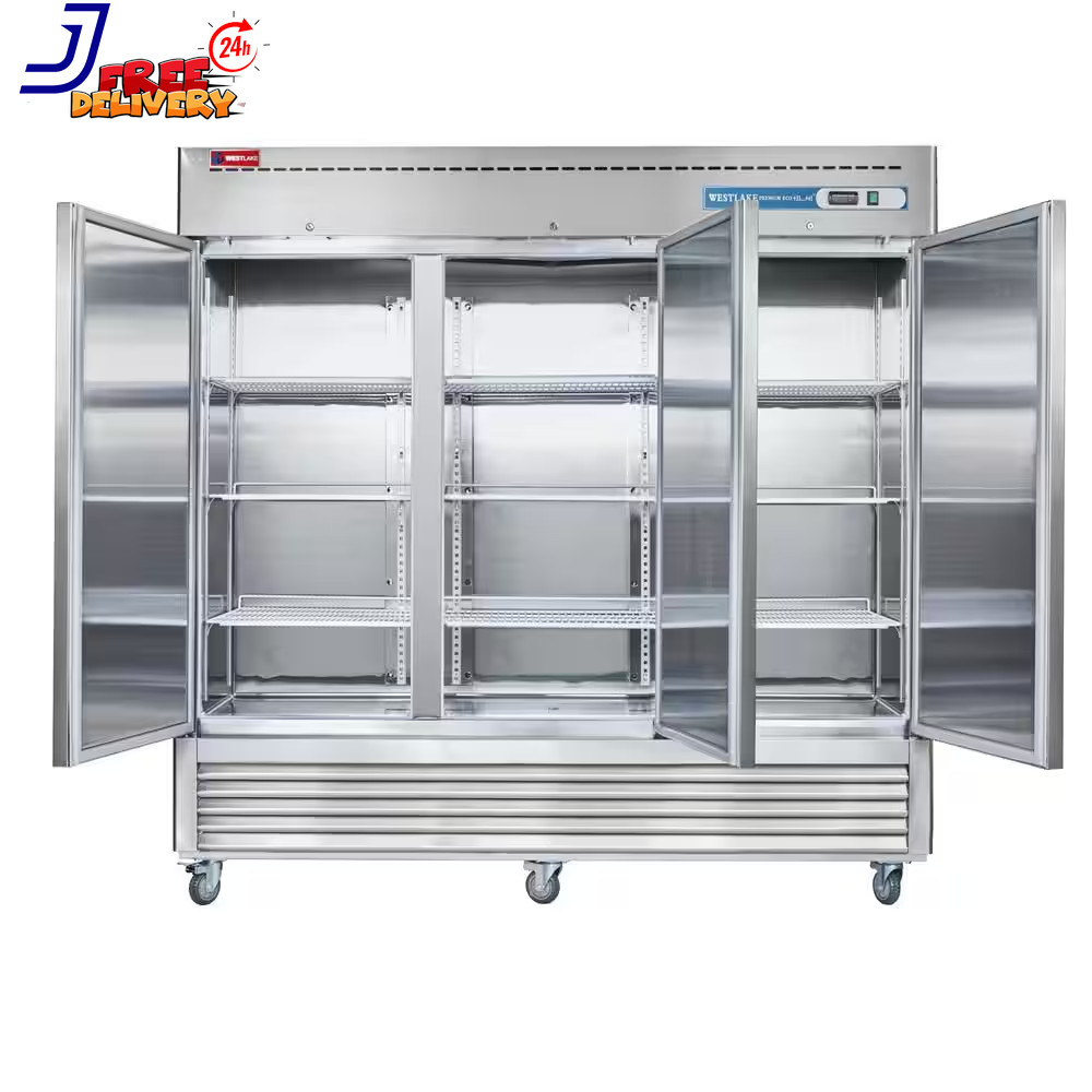 82 In. W. 72 Cu. Ft. Commercial Refrigerator 3-Solid Door Electronic Control Sys