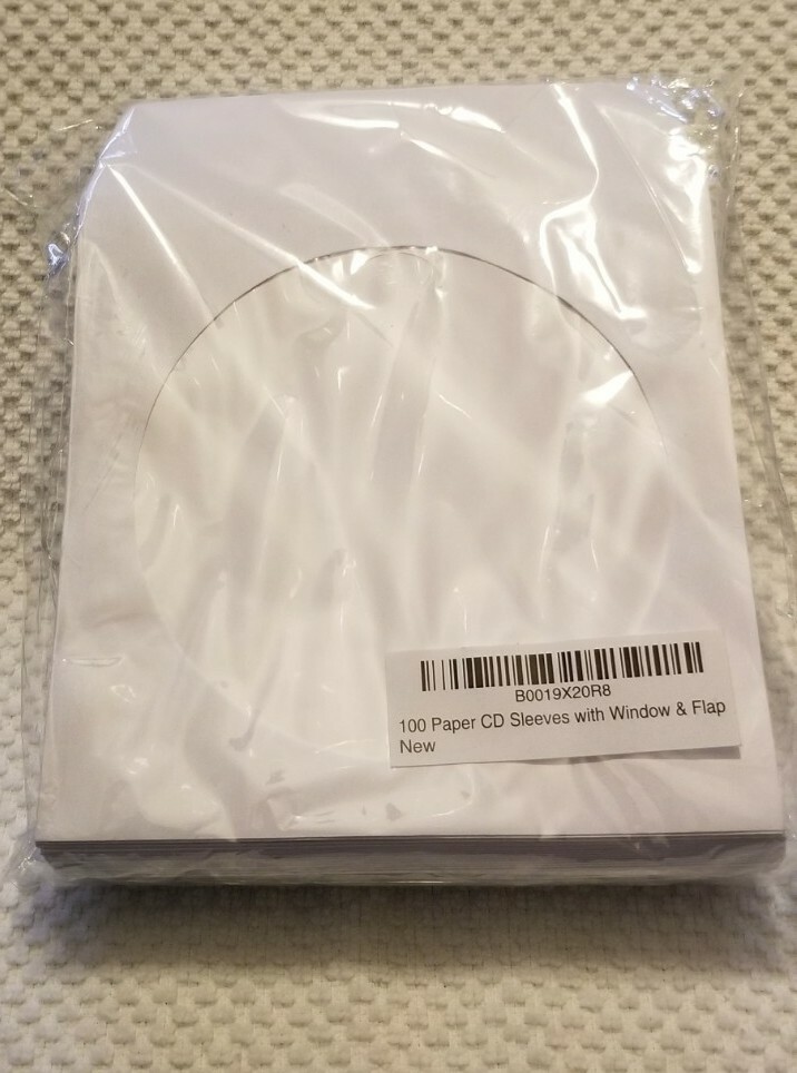 100 Paper Sleeve Envelope with Clear Window & Flap for CD DVD White