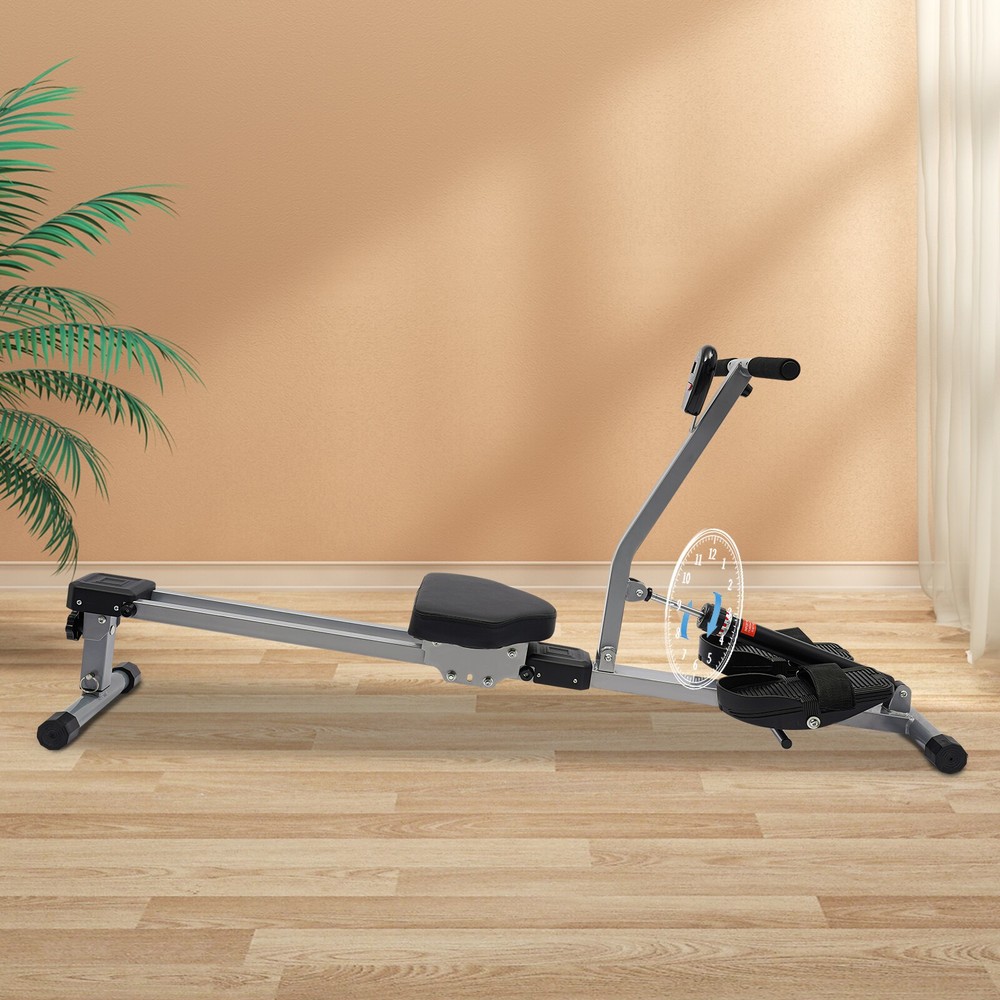 Foldable Rowing Exercise Machine Hydraulic Anti-slip Rowing Machine LED Meter