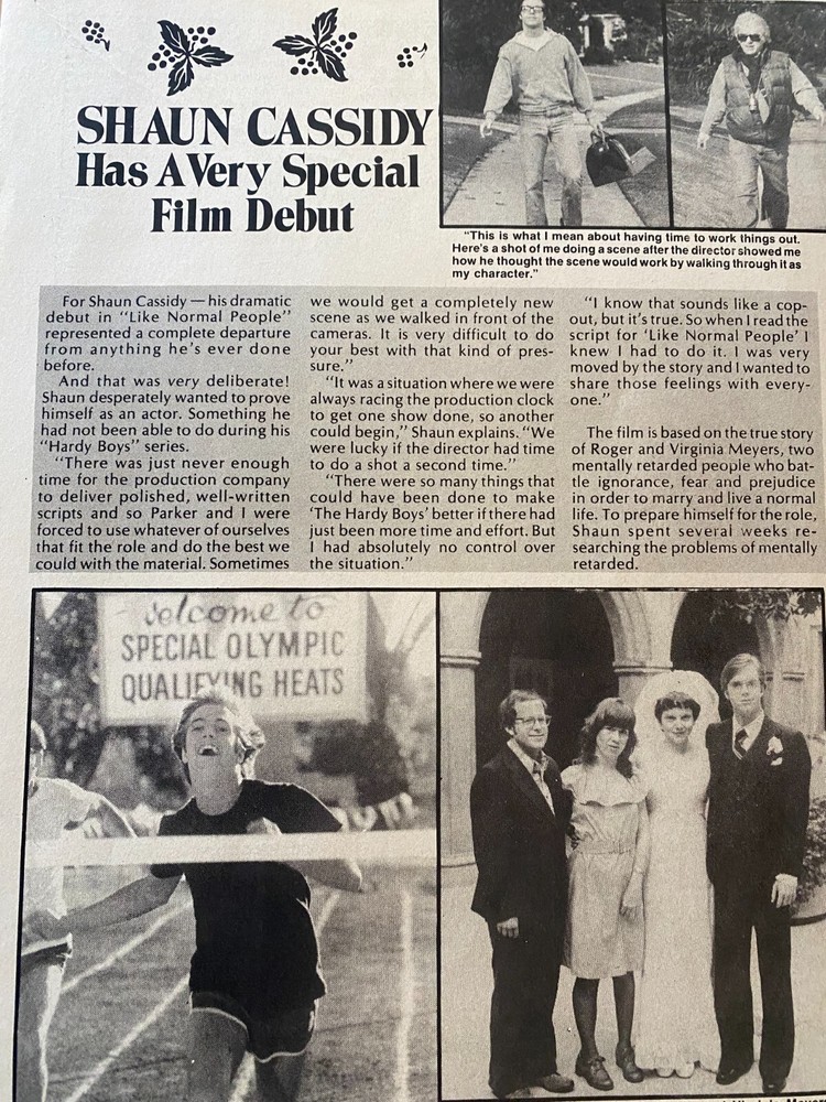 Shaun Cassidy, Full Page Vintage Clipping