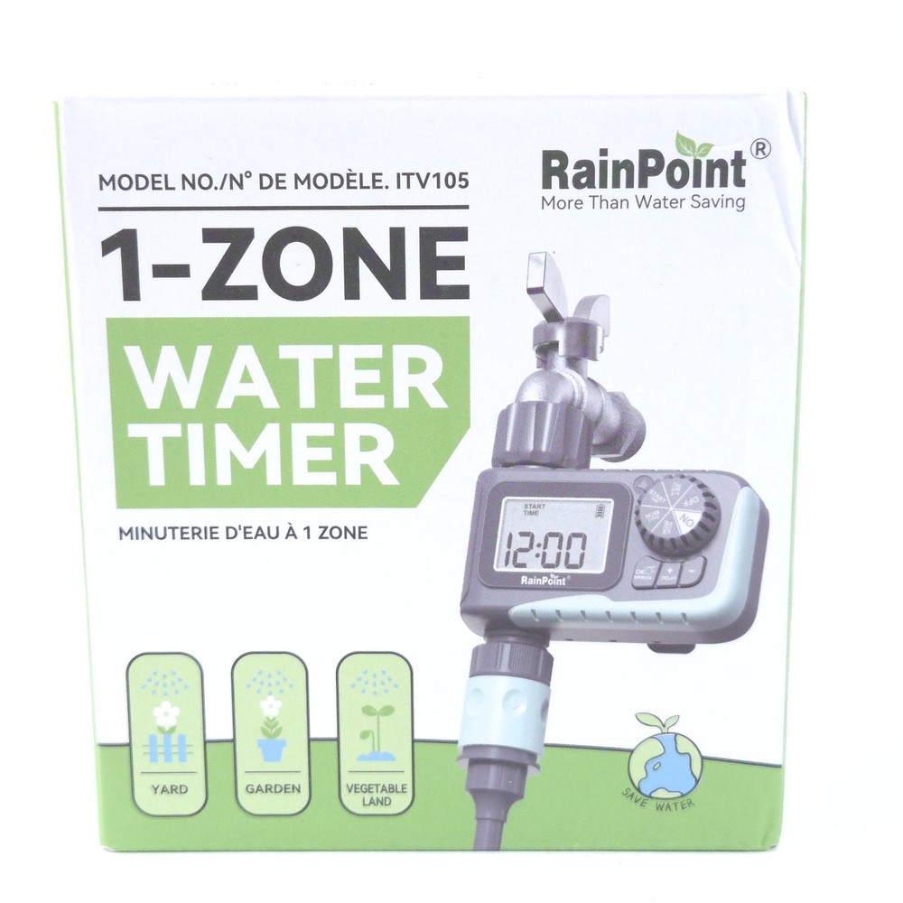 RainPoint Programmable 1-Zone Water Timer - Model Number ITV105
