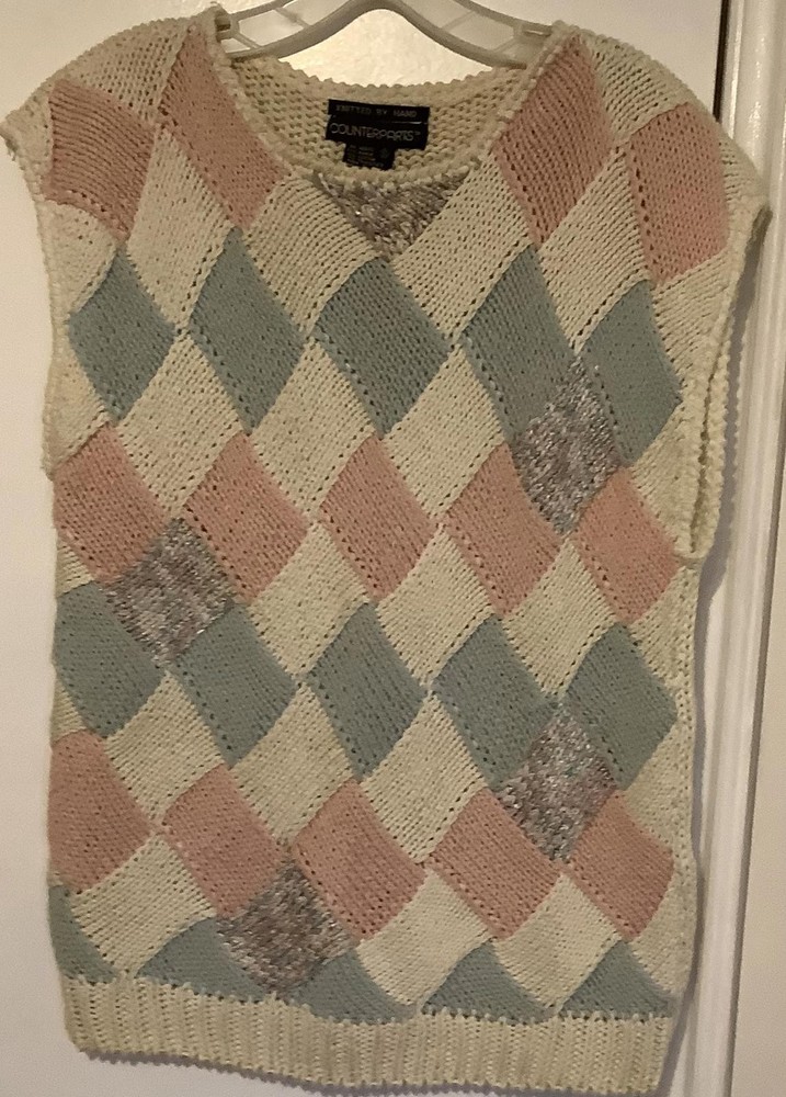 Hand-Knitted Patchwork Sweater Vest