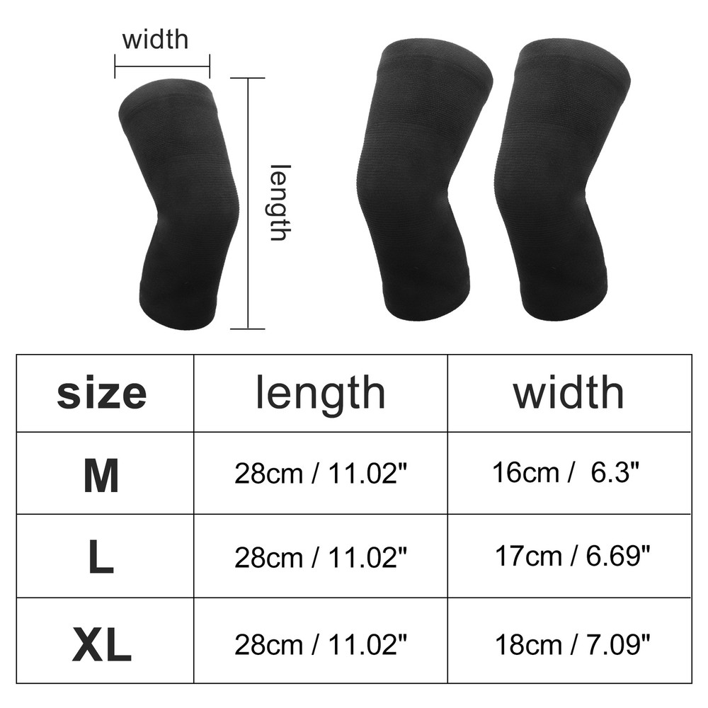 Comfortable Knee Pads Medium Size Black 1 Pair