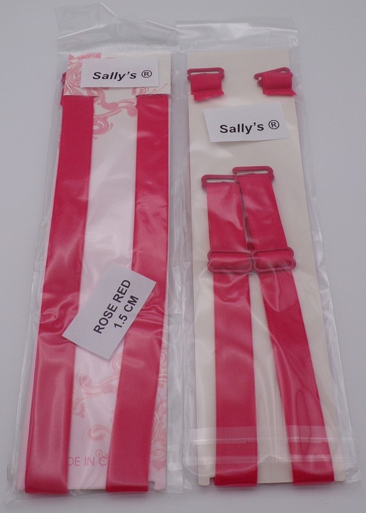 BRA STRAPS REPLACEMENTS - ADJUSTABLE - 1.5CM - ROSE RED