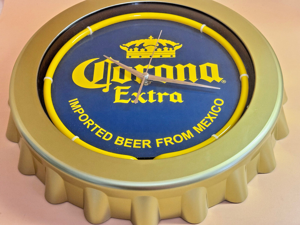 Corona Extra Bottle Cap NEON CLOCK 14.75 NIB