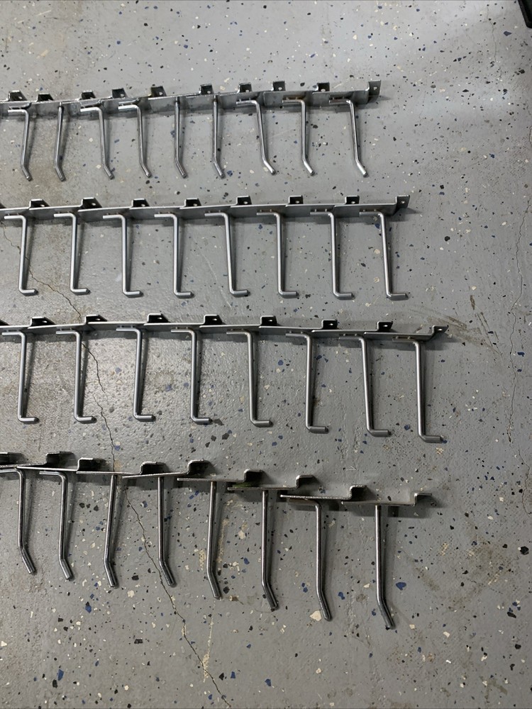 Slatwall Hook Bundle - 40 Pcs chrome slat hooks 4”